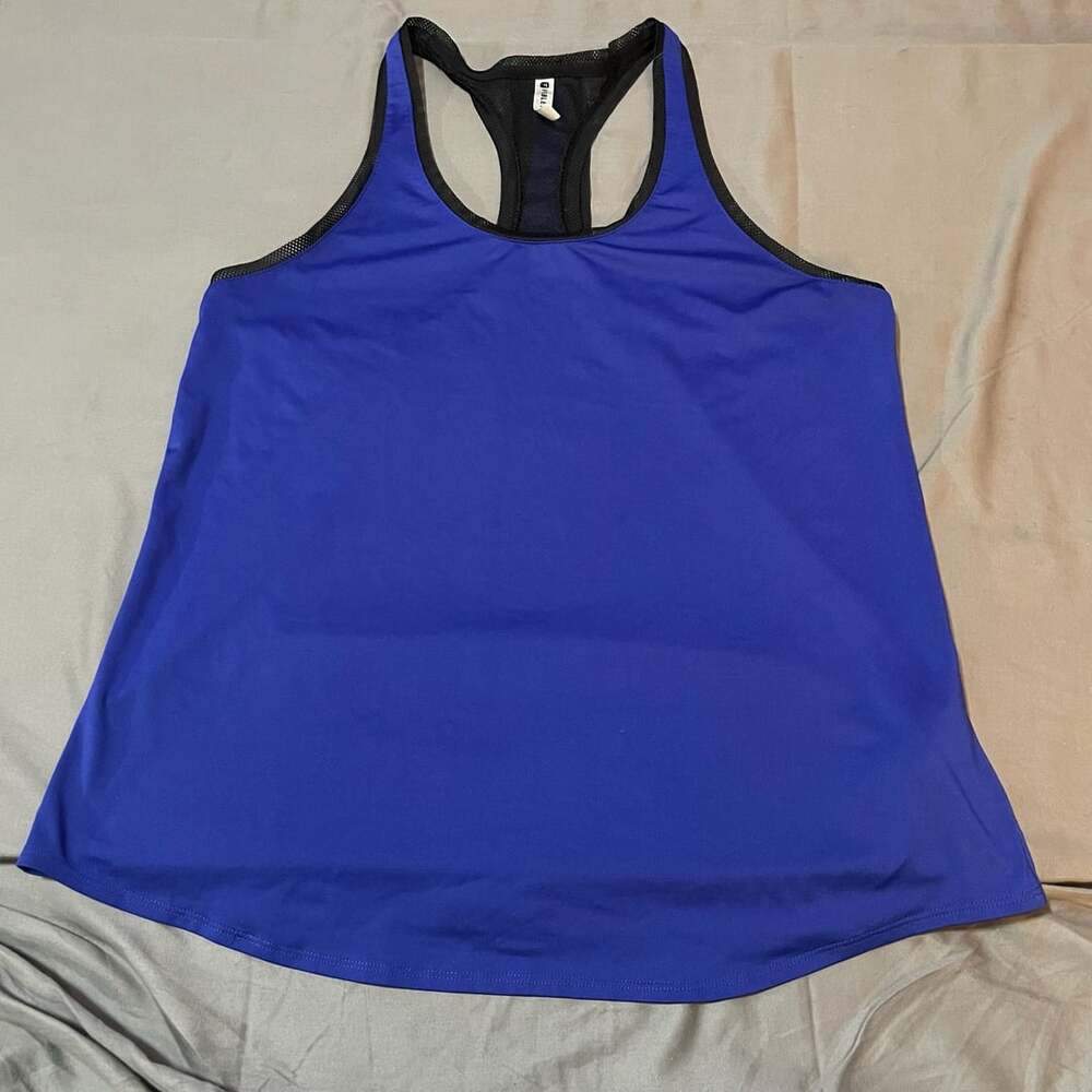 Fabletics Athletic Tank Top Blue Black Racerback